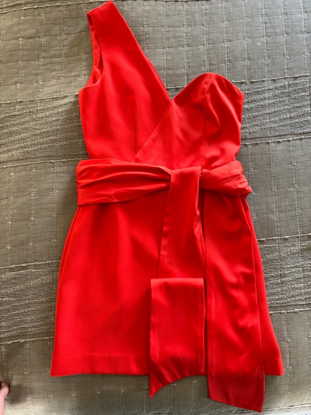 NBD Scarlet One-Shoulder Wrap Mini Dress